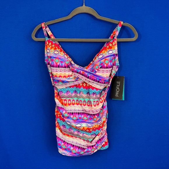 NWT🤩 |•PROFILE BY GOTTEX•| Bathing Swim Suit Tankini Top Modesty Size 12 - Picture 1 of 8